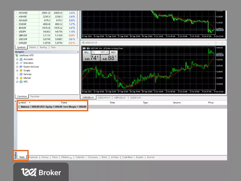 نحوه مشاهده بالانس در فارکس در متاتریدر